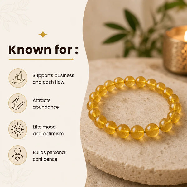 Citrine Bracelet | Merchant's Stone for Business & Wealth | Amodr