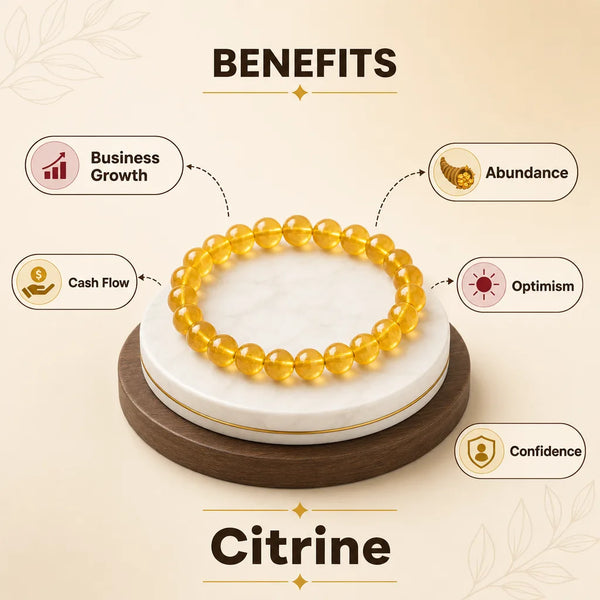 Citrine Bracelet | Merchant's Stone for Business & Wealth | Amodr